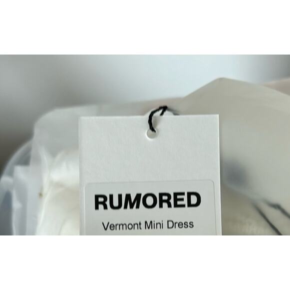 NWT $128 REVOLVE RUMORED Vermont white knit mini dress L winter wedding - Picture 6 of 16